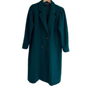 Vintage Jofeld Emerald Green Double Breasted Wool Trench Coat Women's Size Large